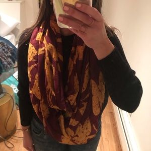 Gold and Wine Fashion Scarf